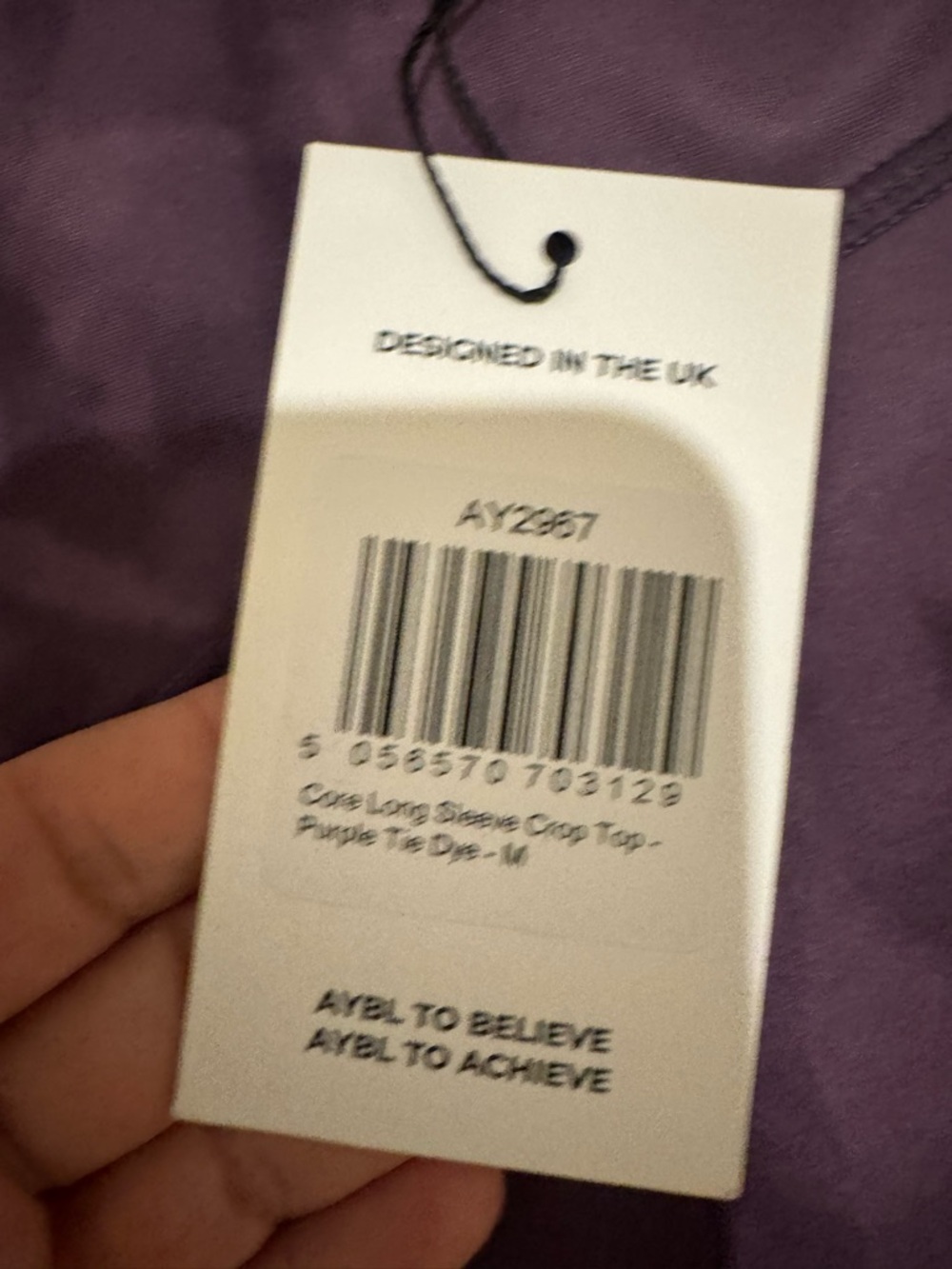 AYBL Seamless Tie Dye Long Sleeve Crop Top Size small - Picture 7 of 9